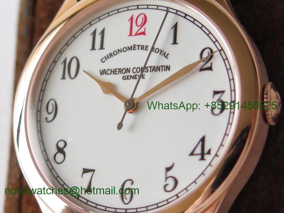 Replica Vacheron Constantin VC Historiques Chronomètre Royal 1907 Rose Gold GSF Best Edition White Dial Red 12 MIYOTA 90