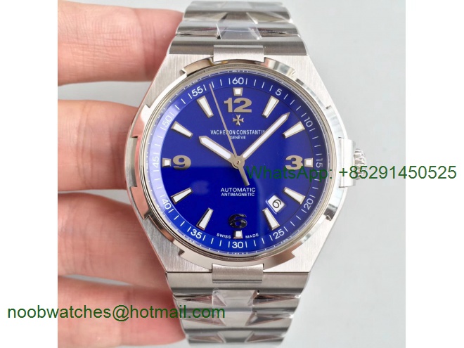Replica Vacheron Constantin VC Overseas SS JJF 1:1 Best Edition Blue Textured Dial SS Bracelet MIYOTA9015