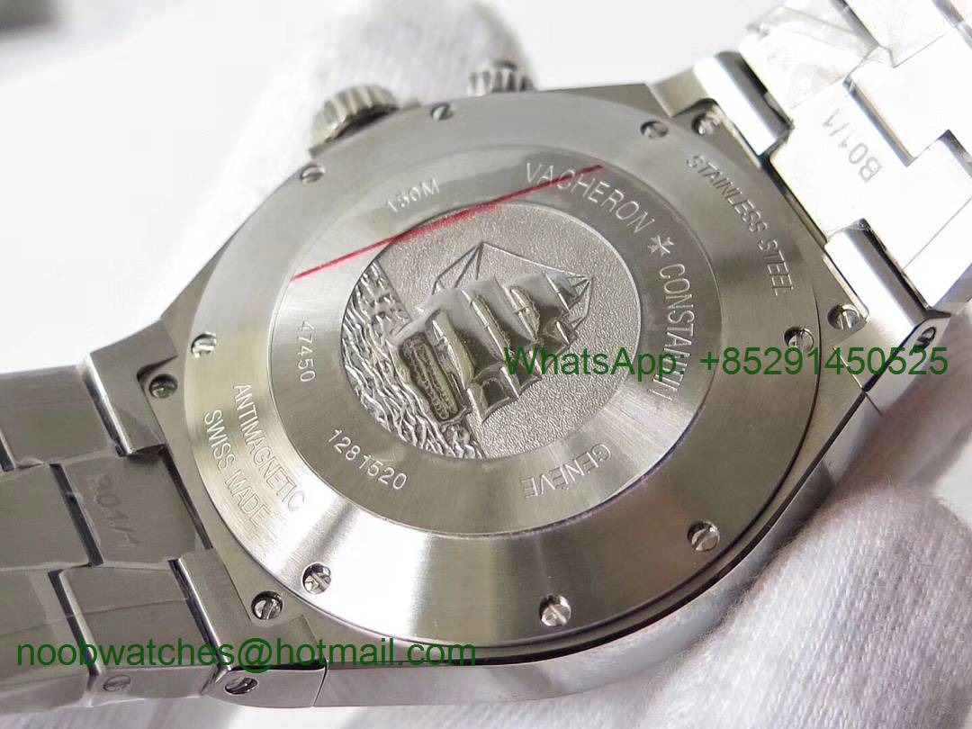 Replica Vacheron Constantin VC Overseas Dual Time Power Reserve TWA Best Edition White Dial SS Bracelet A1222
