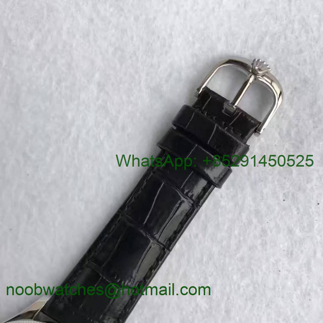 Replica Rolex Cellini Time 50509 SS MKF 1:1 Best Edition Black Dial on Black Leather Strap A3165 V3