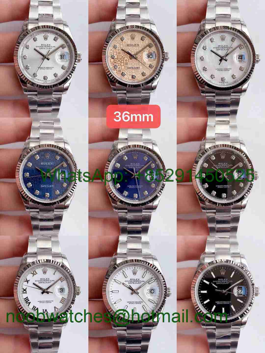 Replica Rolex DateJust 36 SS 126234 EWF 1:1 Best Edition A3235