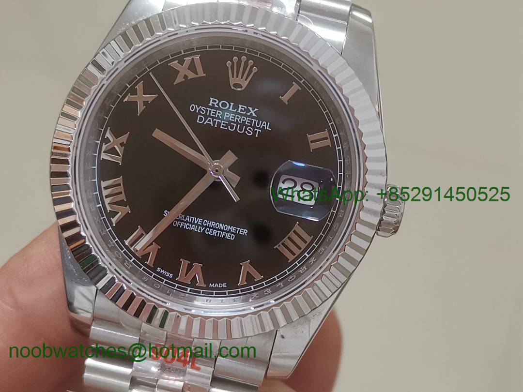 Replica Rolex DateJust 36mm 126234 GMF 1:1 Best Edition 904L Steel Black Dial Roman Markers Jubilee Bracelet A2824