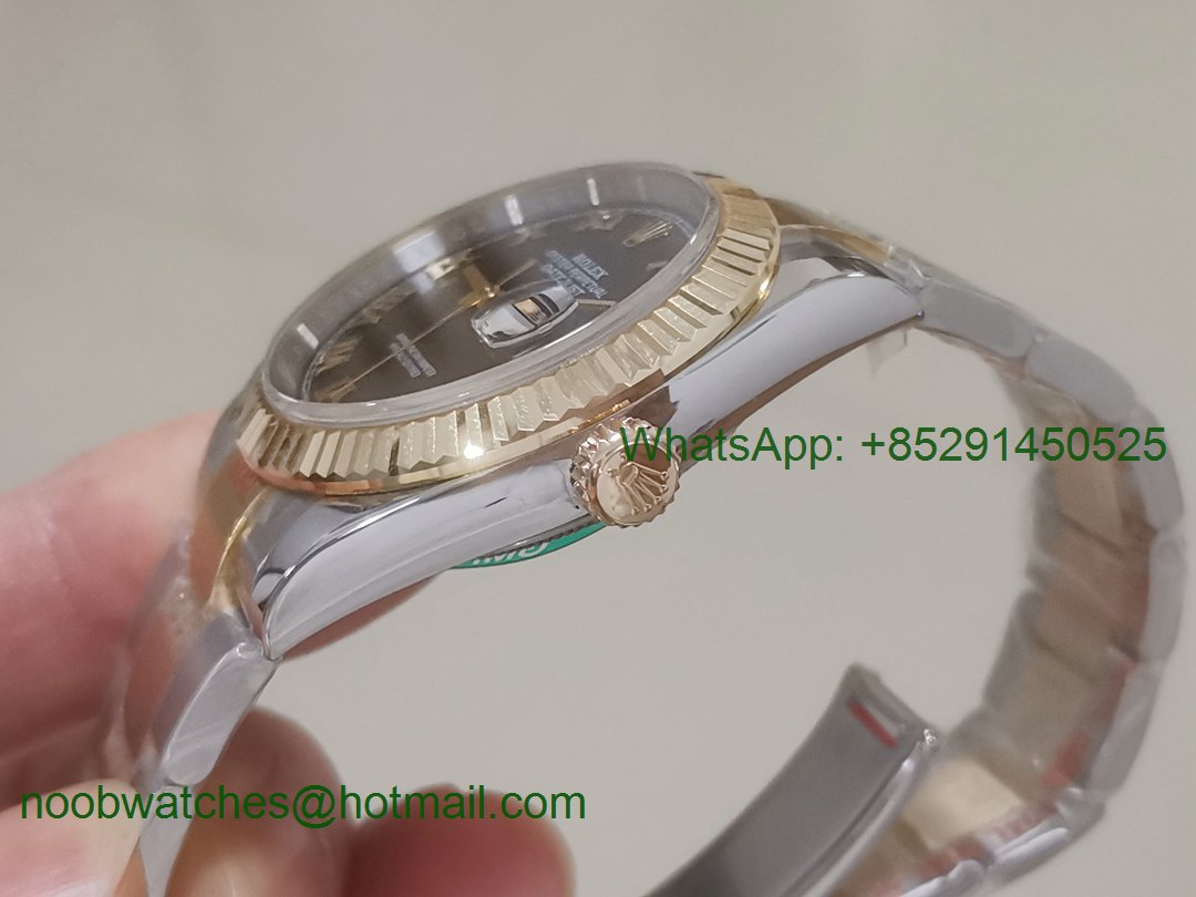 Replica Rolex DateJust 36mm 2tone 18kt Yellow Gold Plated 116233 GMF Best Black Dial Roman Markers A2836