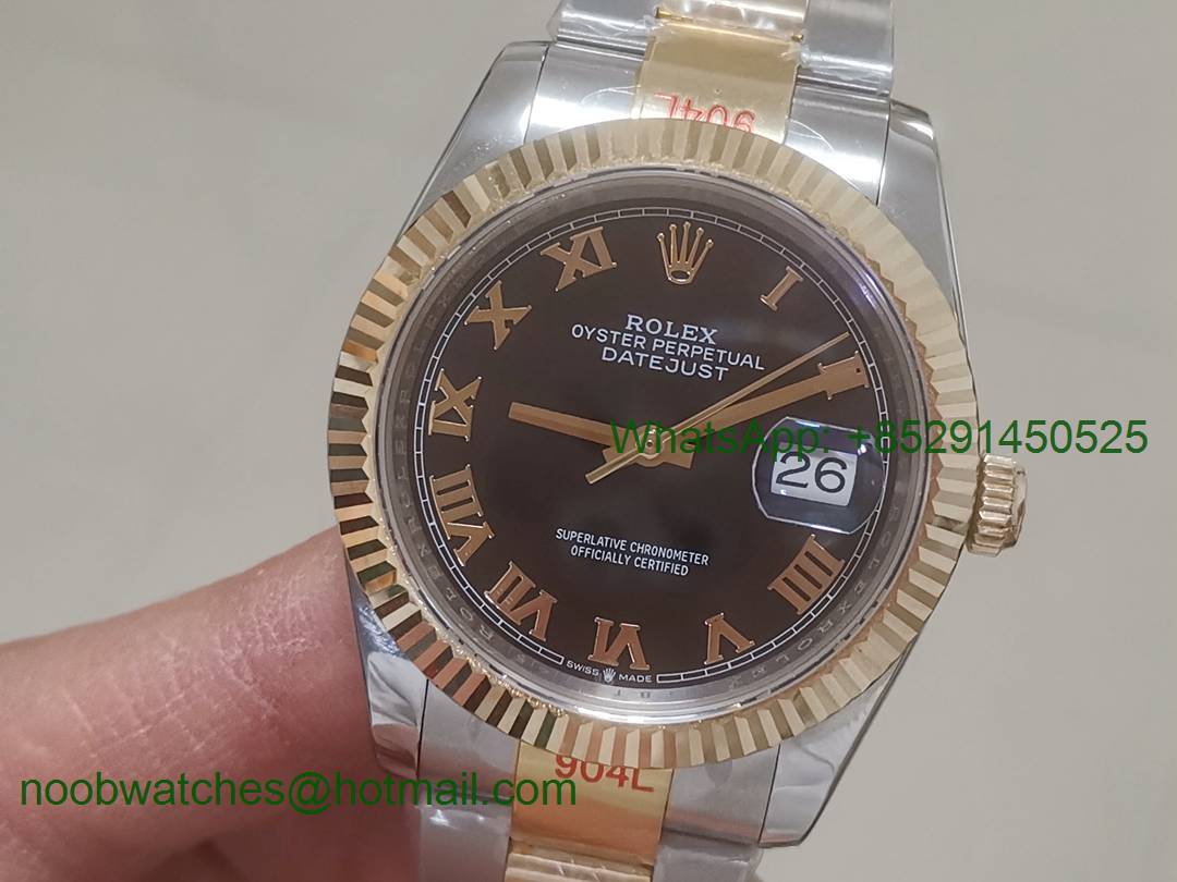 Replica Rolex DateJust 36mm 2tone 18kt Yellow Gold Wrapped 116233 GMF 1:1 Best Black Dial Roman Markers A2836