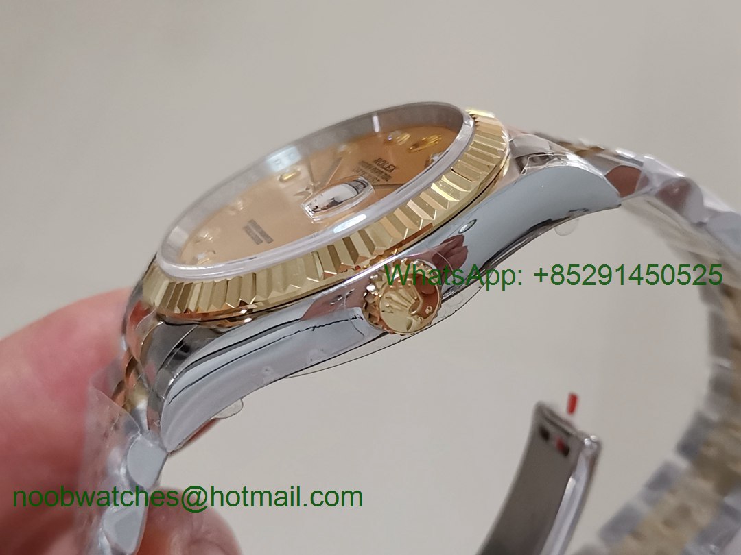 Replica Rolex DateJust 36mm 2tone 18kt Yellow Gold 116233 GMF 1:1 Best Gold Dial Diamond Markers A2836
