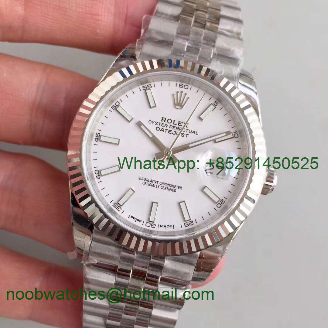 Replica Rolex DateJust 41mm 126334 904L SS GMF 1:1 Best Edition White Dial Jubilee Bracelet A2824
