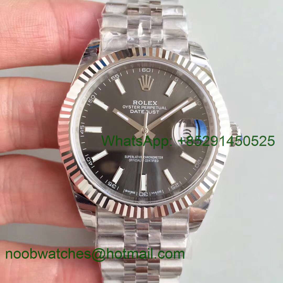 Replica Rolex DateJust 41mm 126334 904L SS GMF 1:1 Best Edition Gray Dial on Jubilee Bracelet A2824