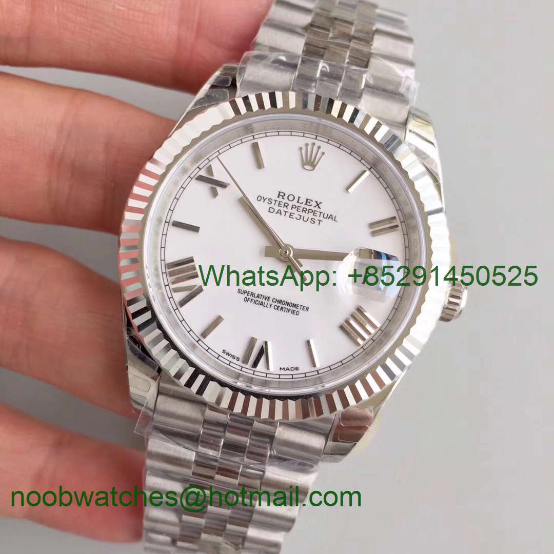Replica Rolex DateJust 41mm 126334 904L SS GMF 1:1 Best Edition White Dial Roman Markers A2824