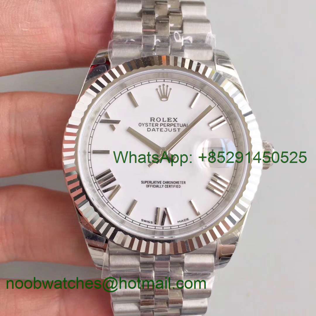 Replica Rolex DateJust 41mm 126334 904L SS GMF 1:1 Best Edition White Dial Roman Markers A2824