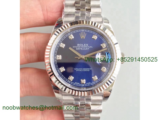 Replica Rolex DateJust 41mm 126334 904L SS GMF 1:1 Best Edition Blue Diamond Dial A2824