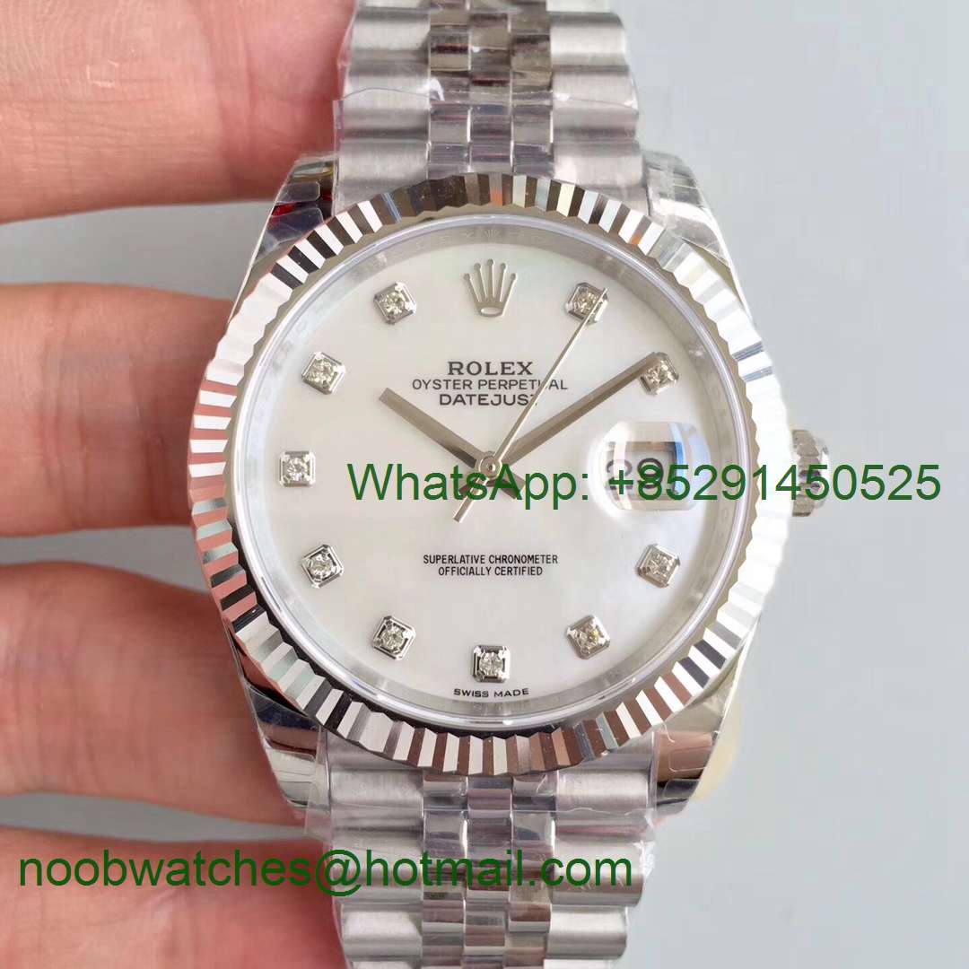 Replica Rolex DateJust 41mm 126334 904L SS GMF 1:1 Best Edition White MOP Dial A2824