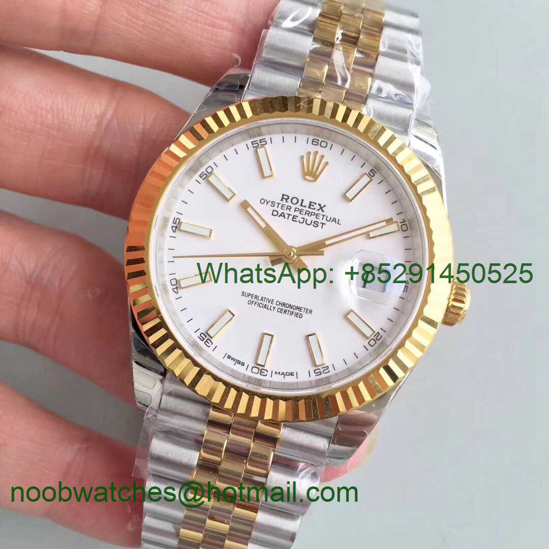 Replica Rolex DateJust 41mm 126333 904L 2tone Yellow Gold/Steel GMF 1:1 Best Edition White Dial A2836