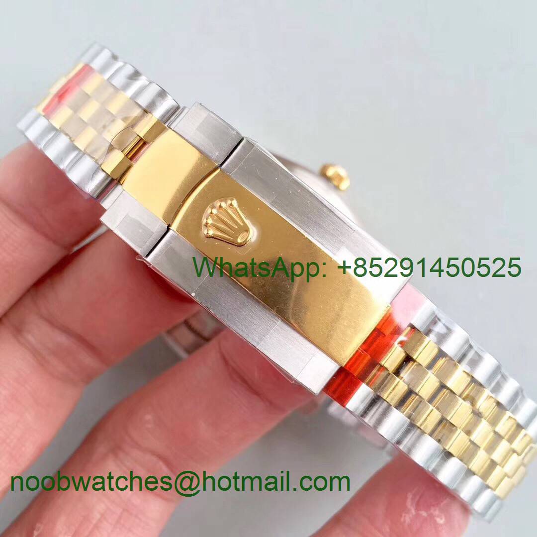 Replica Rolex DateJust 41mm 126333 904L 2tone Yellow Gold/Steel GMF 1:1 Best Silver Diamond Dial A2836