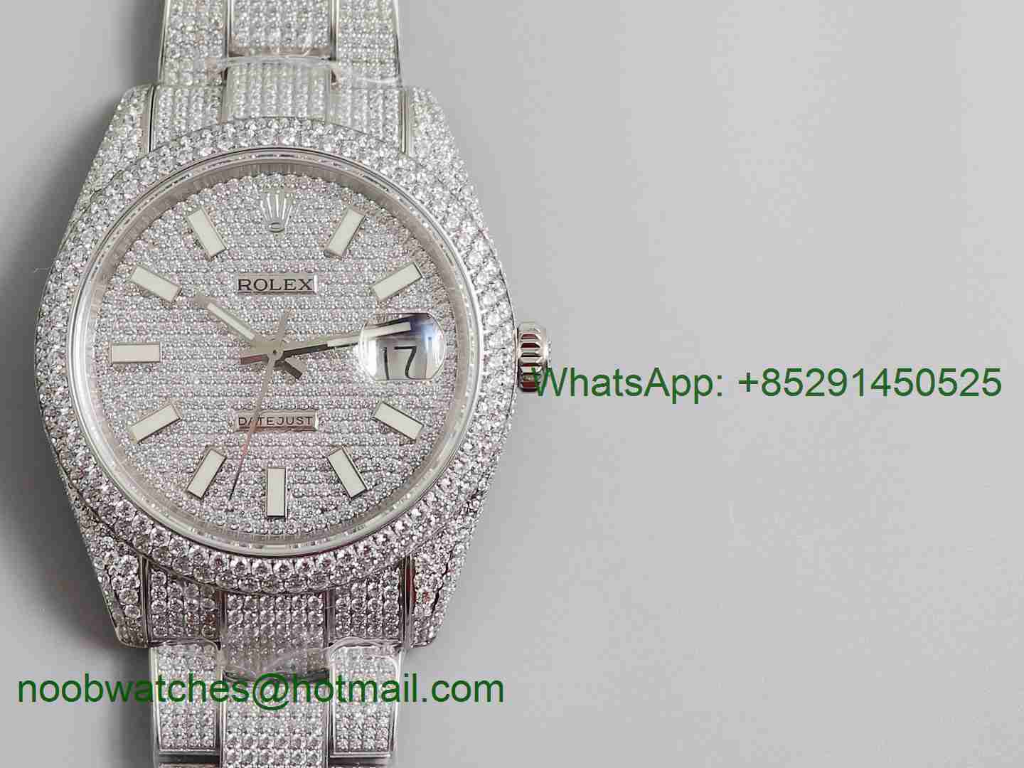 Replica Rolex Datejust 41mm 126334 SF 904L Full Diamond Ice Out A2824