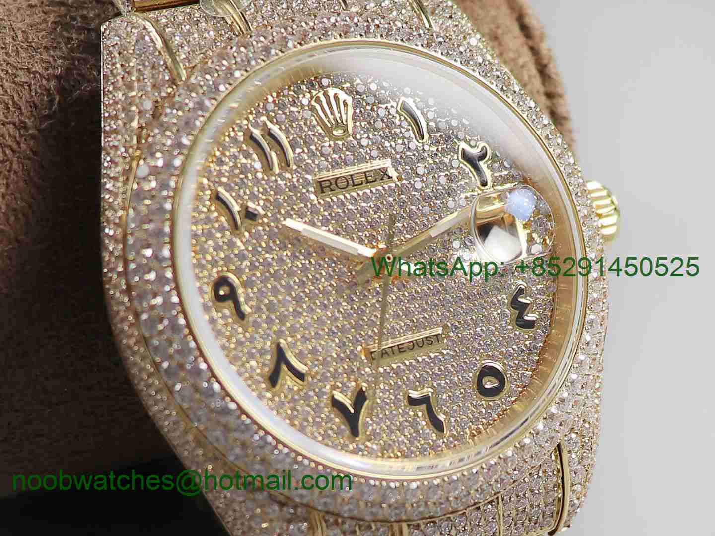 Replica Rolex Datejust 41mm 126333 SF 18K Yellow Gold 904L Full Diamond Ice Out A2824