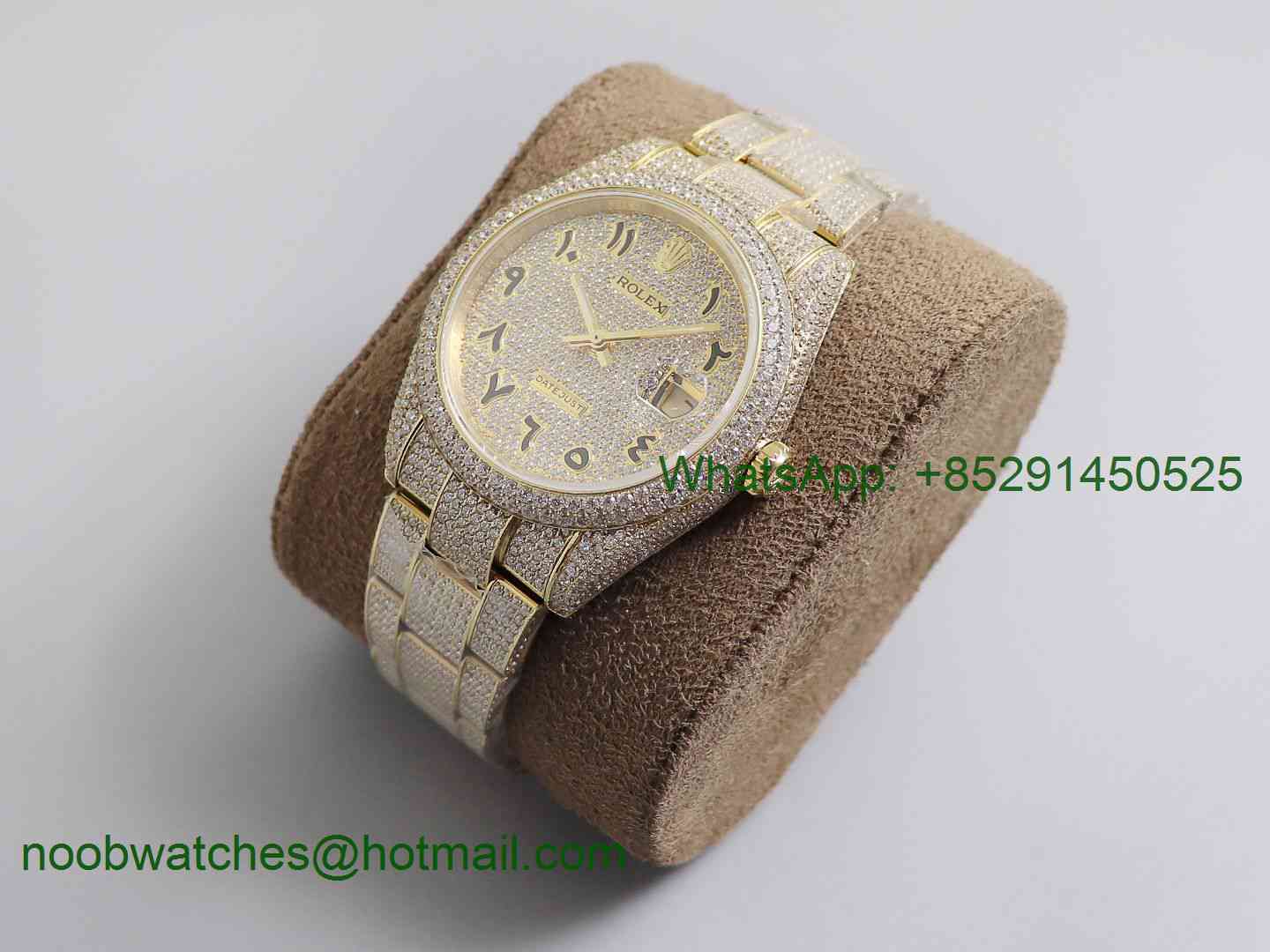 Replica Rolex Datejust 41mm 126333 SF 18K Yellow Gold 904L Full Diamond Ice Out A2824