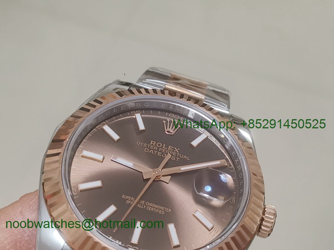 Replica Rolex DateJust 41 126331 Rose Gold/Steel ARF 1:1 Best 904L Chocolate Dial Oyster Bracelet A2824