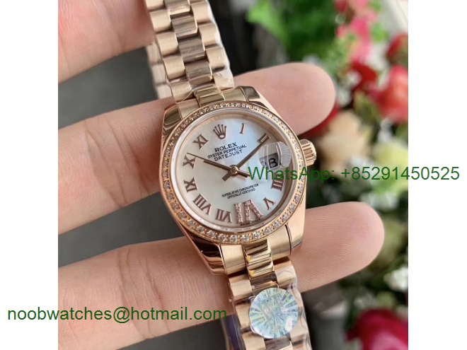 Replica Rolex Datejust 28MM 279135RBR Ladies WF Rose Gold Diamond Bezel Swiss ETA 2671 Watch