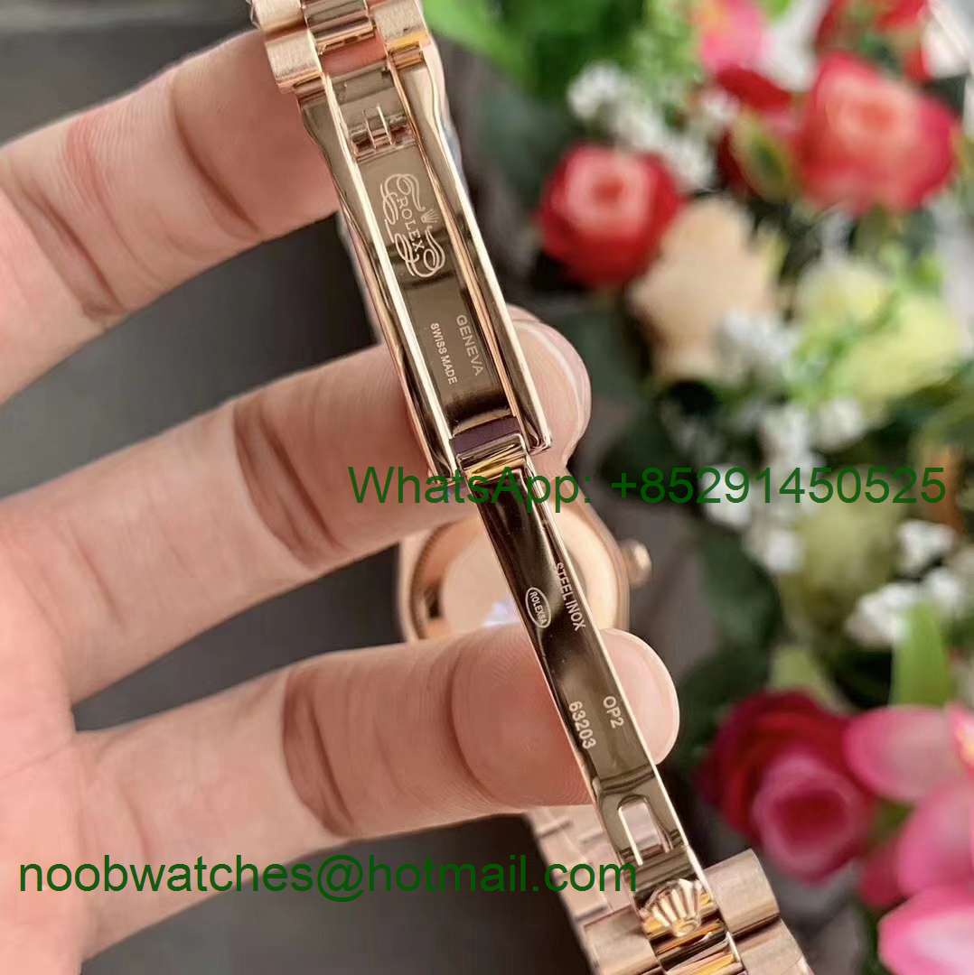 Replica Rolex Datejust 28MM 279135RBR Ladies WF Rose Gold Diamond Bezel Gray Dial Swiss ETA 2671 Watch