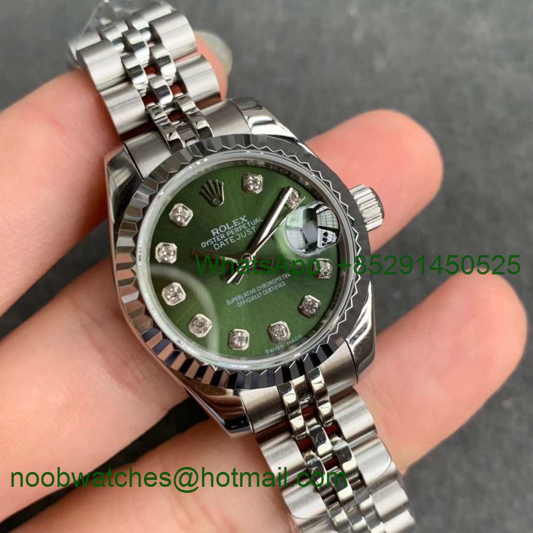 Replica Rolex Datejust 28MM 279383RBR Ladies WF Green Dial Swiss ETA 2671 Watch