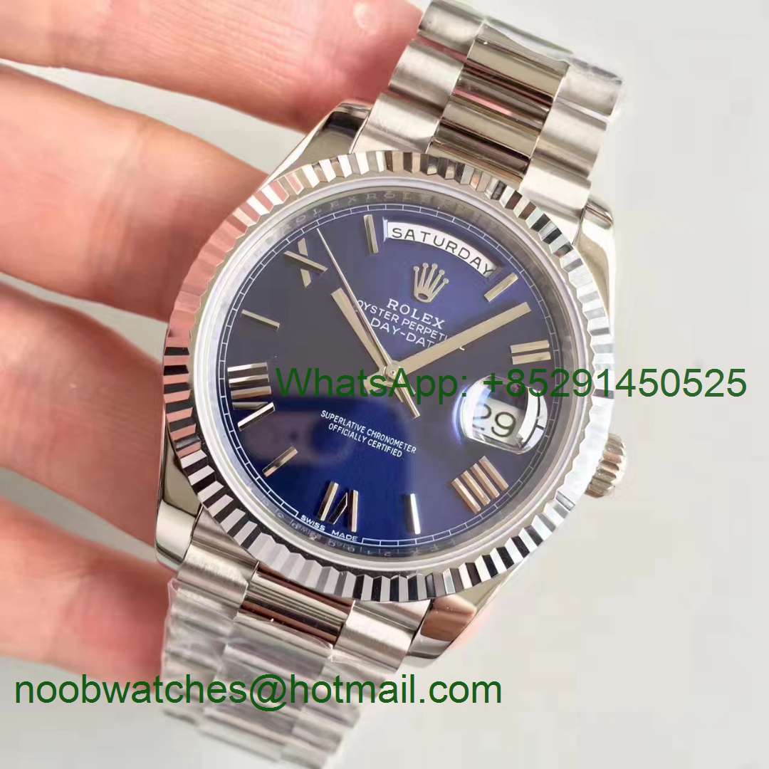 Replica Rolex Day-Date 40 228239 Noob 1:1 Best Edition Blue Dial President Bracelet A3255