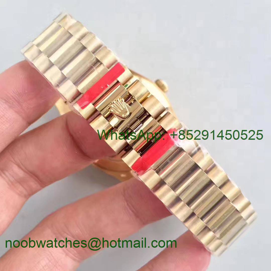 Replica Rolex Day-Date 40 228238 Yellow GOLD Noob 1:1 Best Edition Silver Textured Dial YG President Bracelet A3255