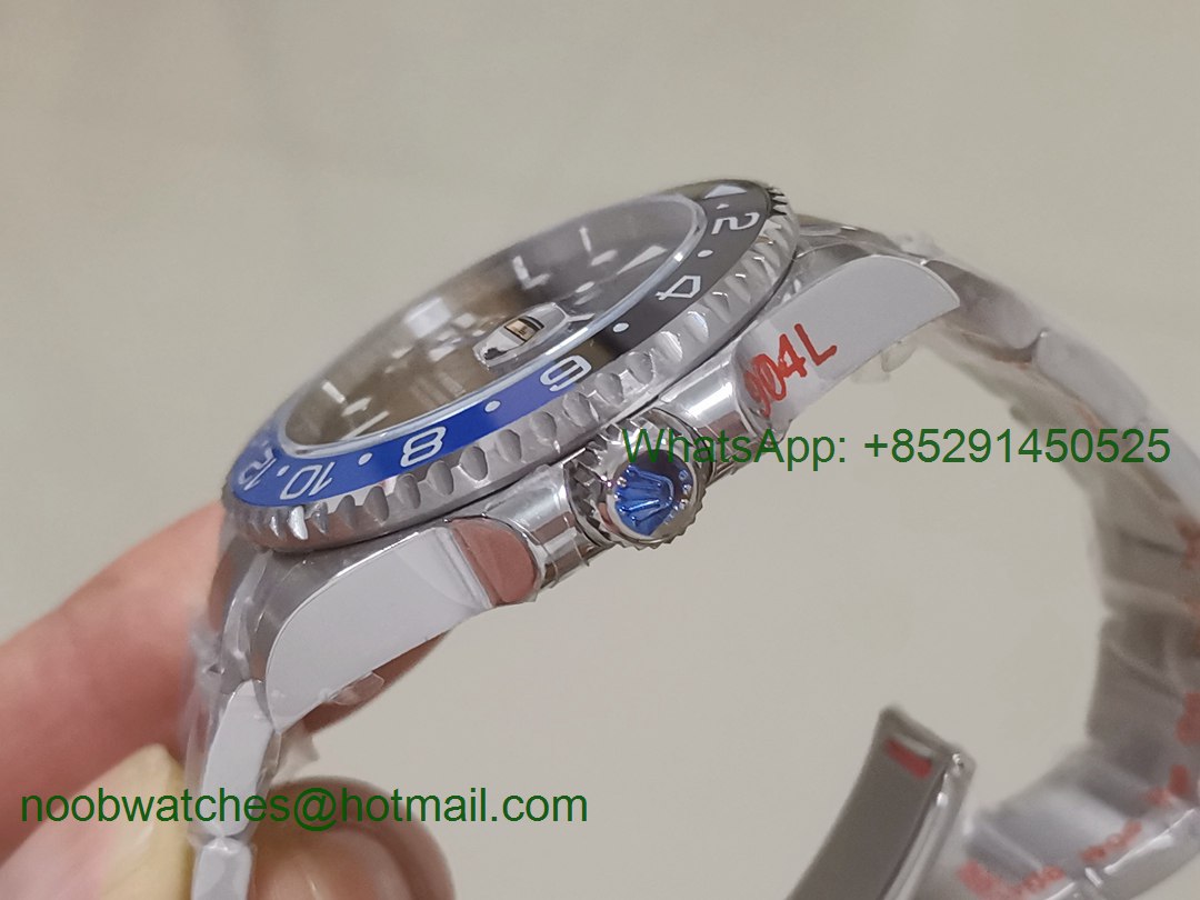 Replica Rolex GMT Master II 116710 BLNR Batman Real Ceramic 904L SS GMF 1:1 Best Black Dial A3186 Correct Hand Stack