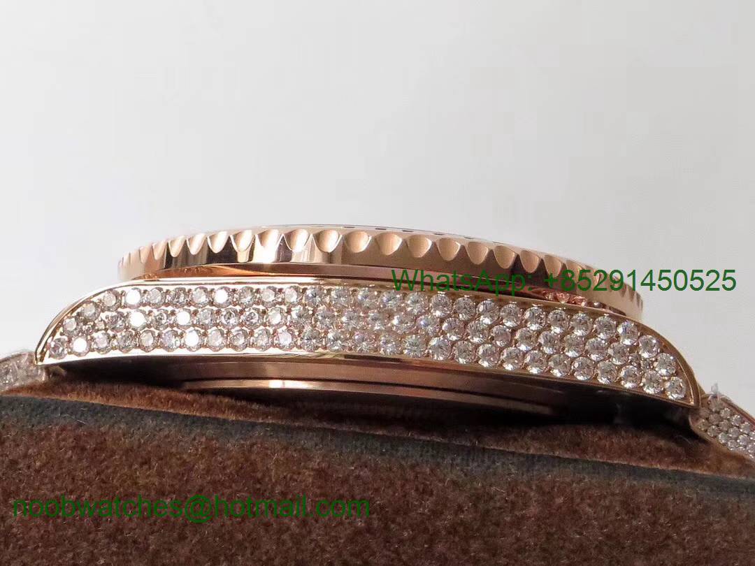 Replica Rolex GMT Master II 116769 BRIL Full Diamonds Rose Gold Watch TWF Best Edition A2836