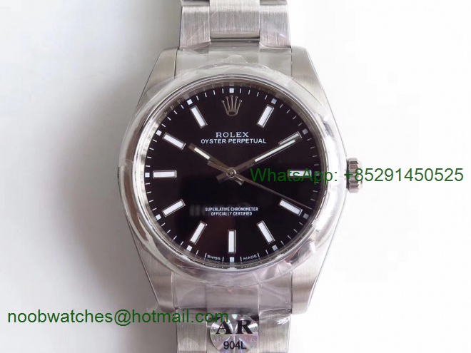 Replica Rolex Oyster Perpetual 39mm 114300 ARF 1:1 Best Edition 904L SS Black Dial SH3132