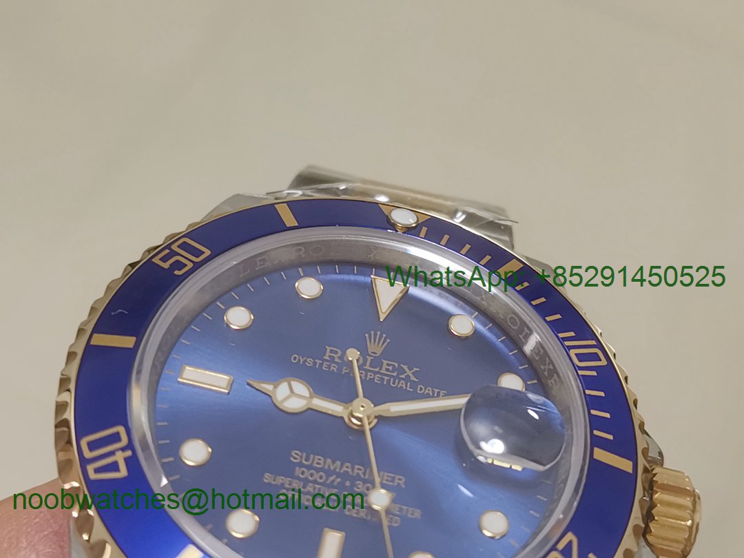 Replica Rolex Submariner 16613 Gold/Steel Blue Dial BP Factory Swiss ETA2836 