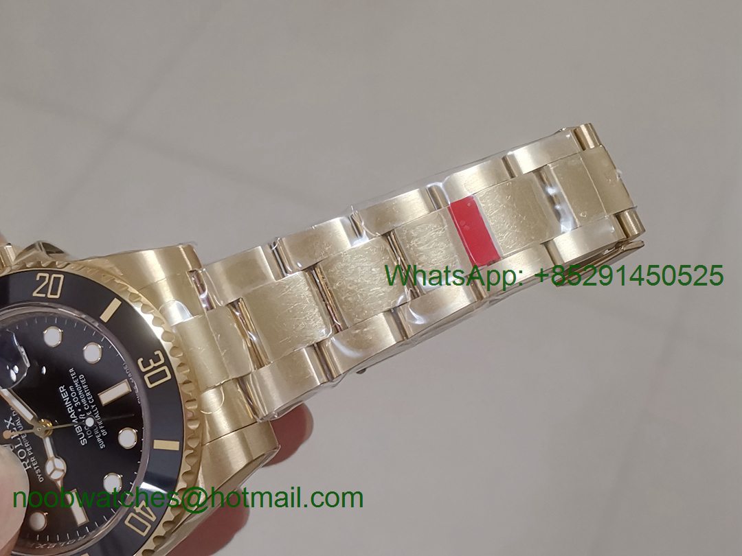 Replica Rolex Submariner 116618 Full Gold Black Dial BP Factory V2 Asian 2836