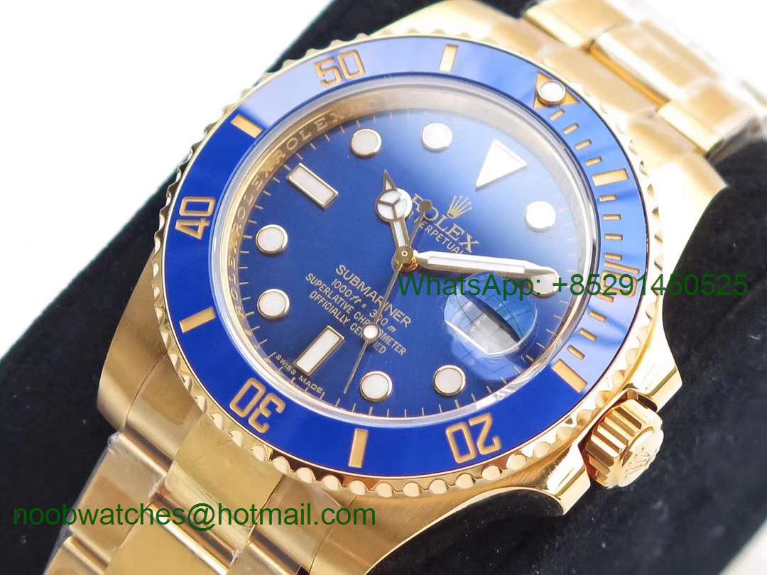 Replica Rolex Submariner 116618 LB VRF 1:1 Best Edition 18kt Yellow Gold Wrapped Blue Dial MAX Version