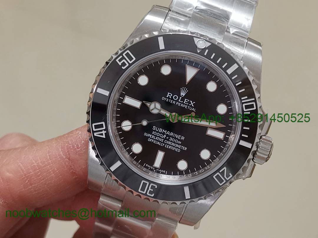 Replica Rolex Submariner 114060 No Date Black Ceramic ZZF 904L 1:1 Best Edition A2836