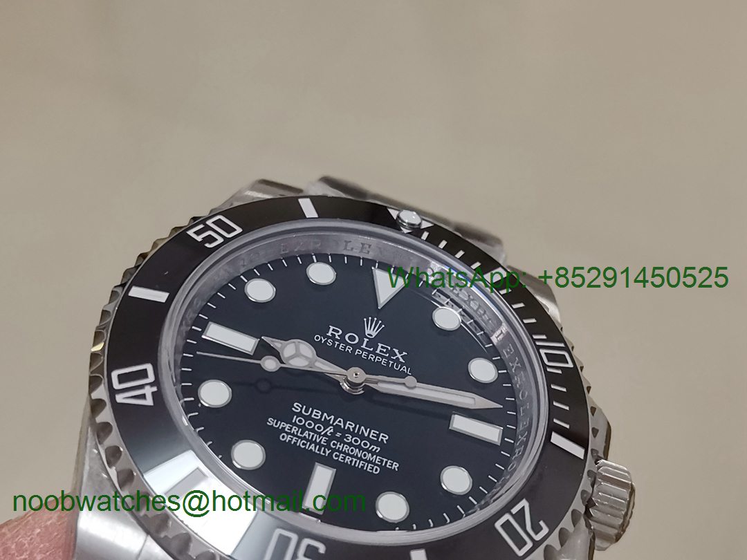 Replica Rolex Submariner 114060 No Date Black Ceramic ZZF 904L 1:1 Best Edition A2836