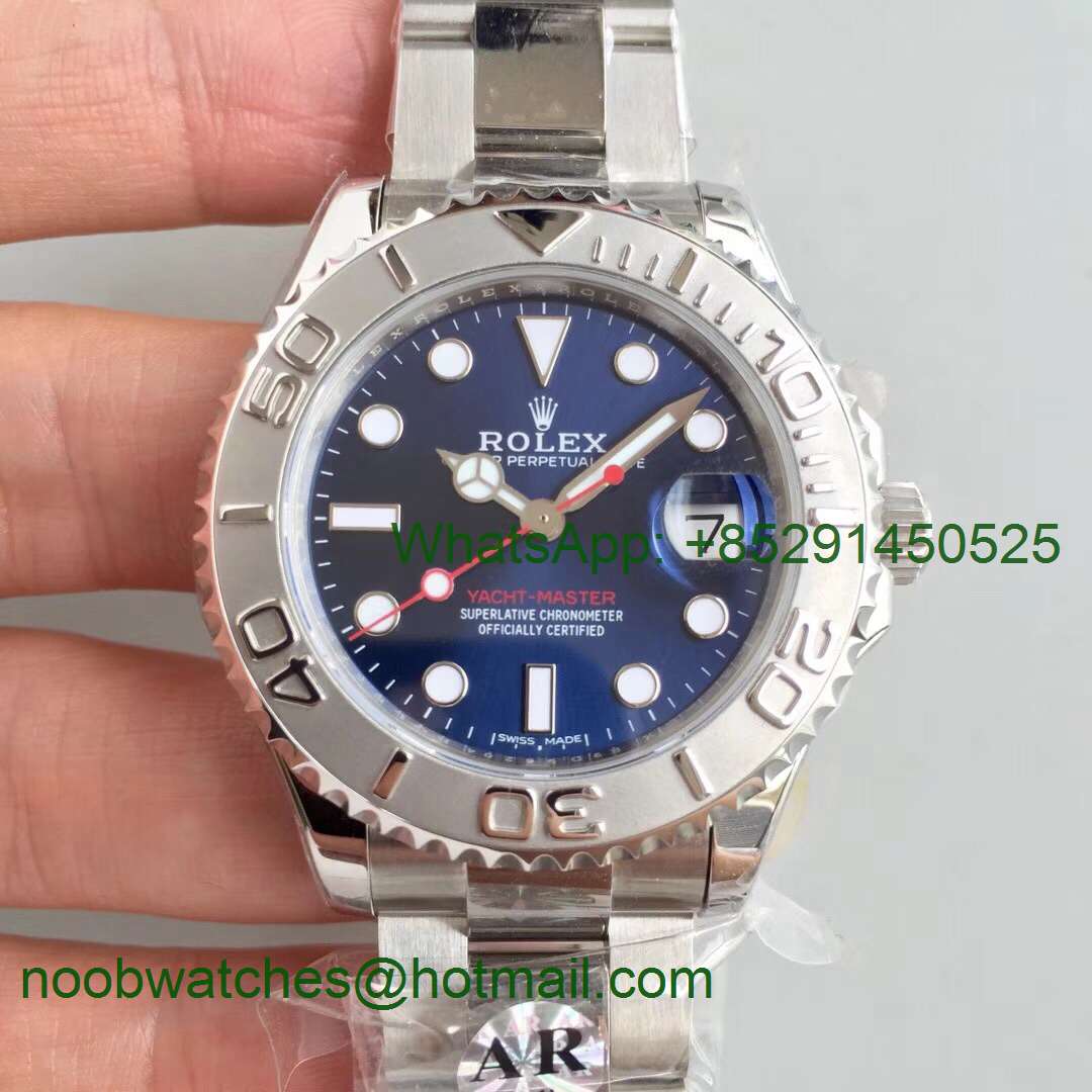 Replica Rolex Yacht-Master 37mm 268622 ARF 1:1 Best Edition Blue Dial 904L SS Case and Bracelet A2824