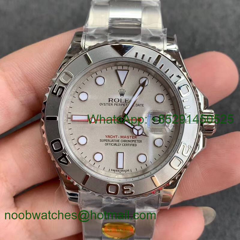 Replica Rolex Yacht-Master 116622 1:1 Noob Best Edition 904L Steel Silver Dial Red Hand SA3135