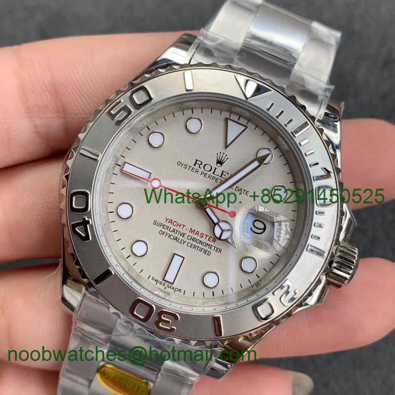 Replica Rolex Yacht-Master 116622 1:1 Noob Best Edition 904L Steel Silver Dial Red Hand SA3135