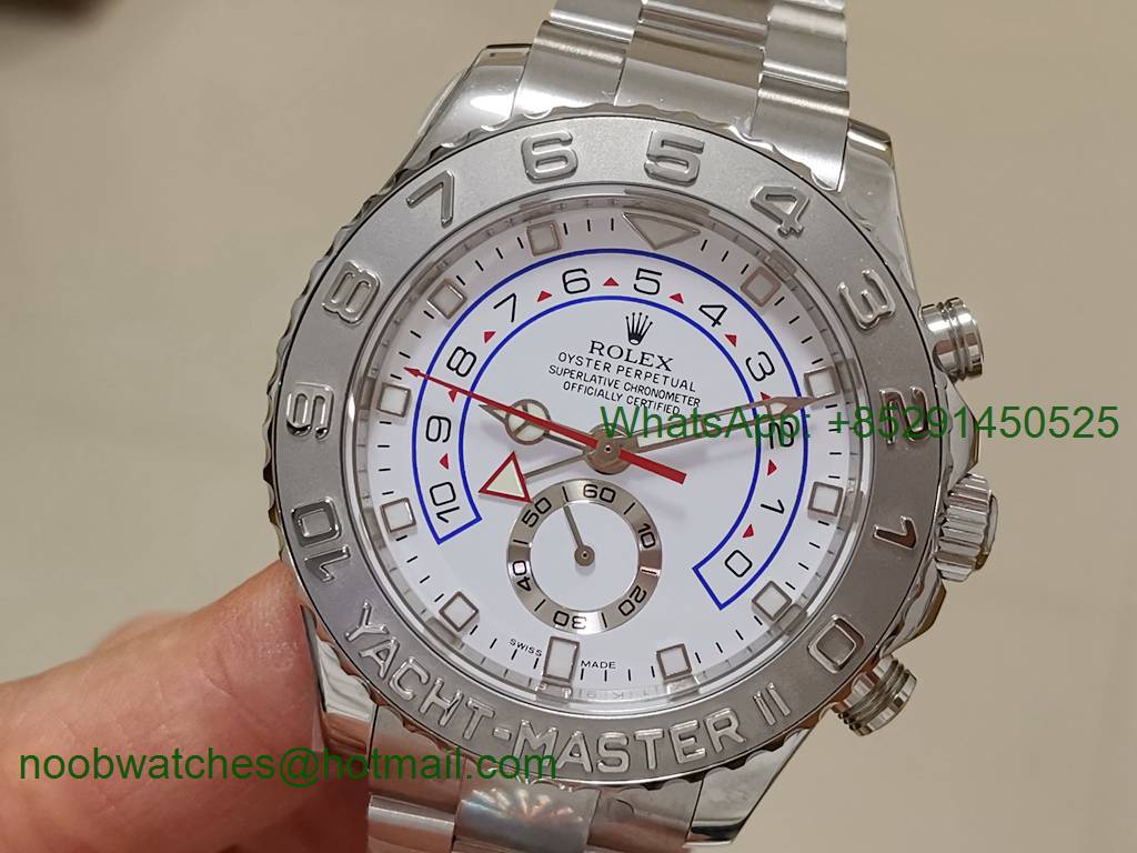 Replica ROLEX YachtMaster II 2017 baselworld 116689 JF 1:1 Best White Dial SS Bracelet A7750