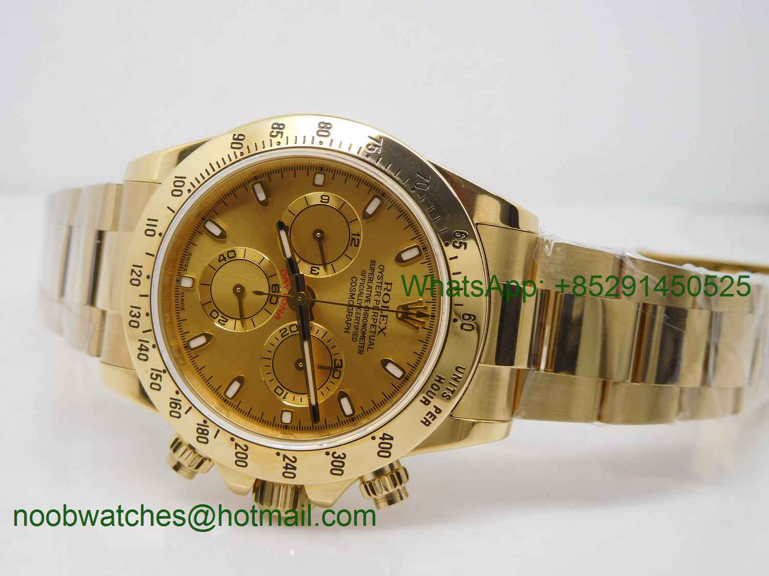 Replica Rolex Daytona ALL Yellow Gold BP Factory 1:1 Version A7750 on Bracelet