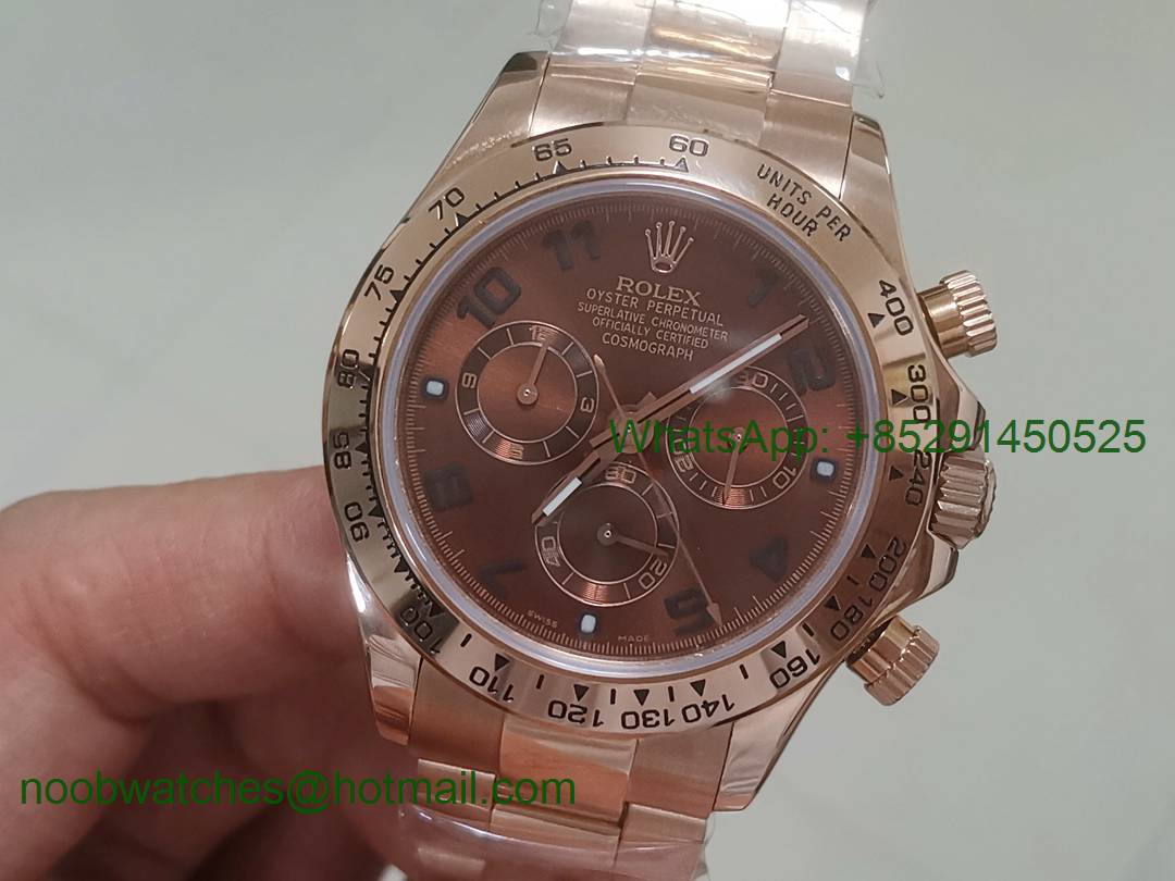 Replica Rolex Daytona Rose Gold Brown Dial BP Factory 1:1 Version A7750