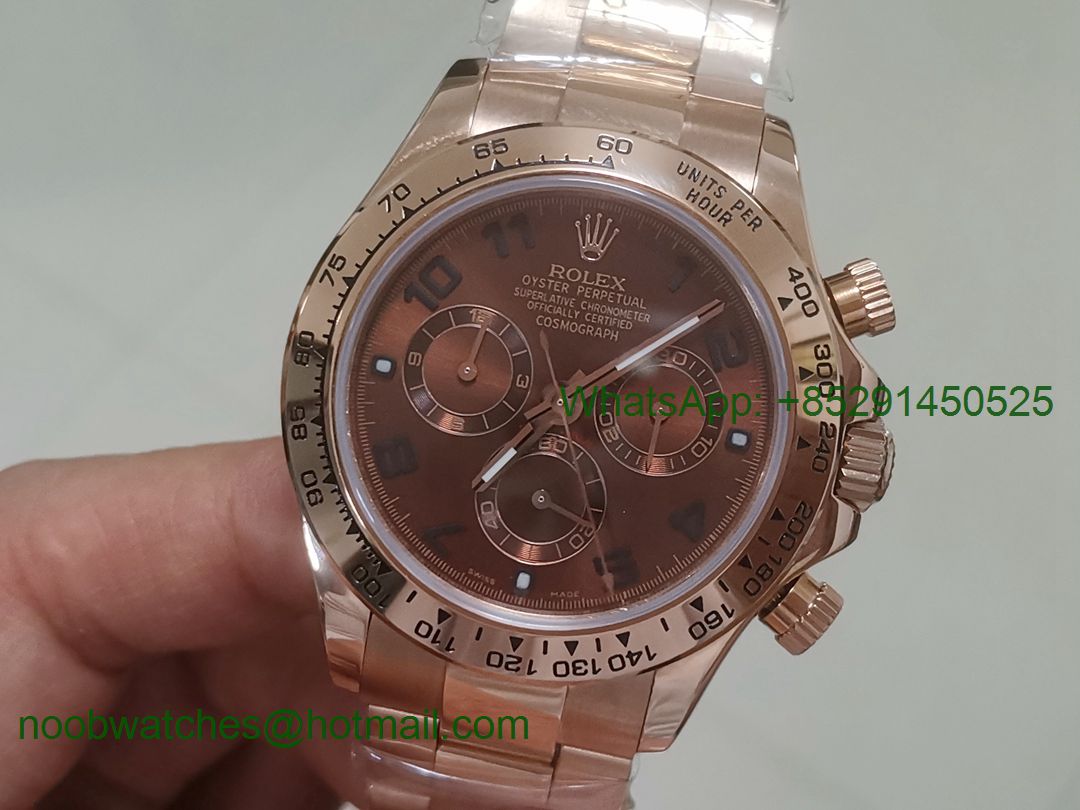 Replica Rolex Daytona Rose Gold Brown Dial BP Factory 1:1 Version A7750