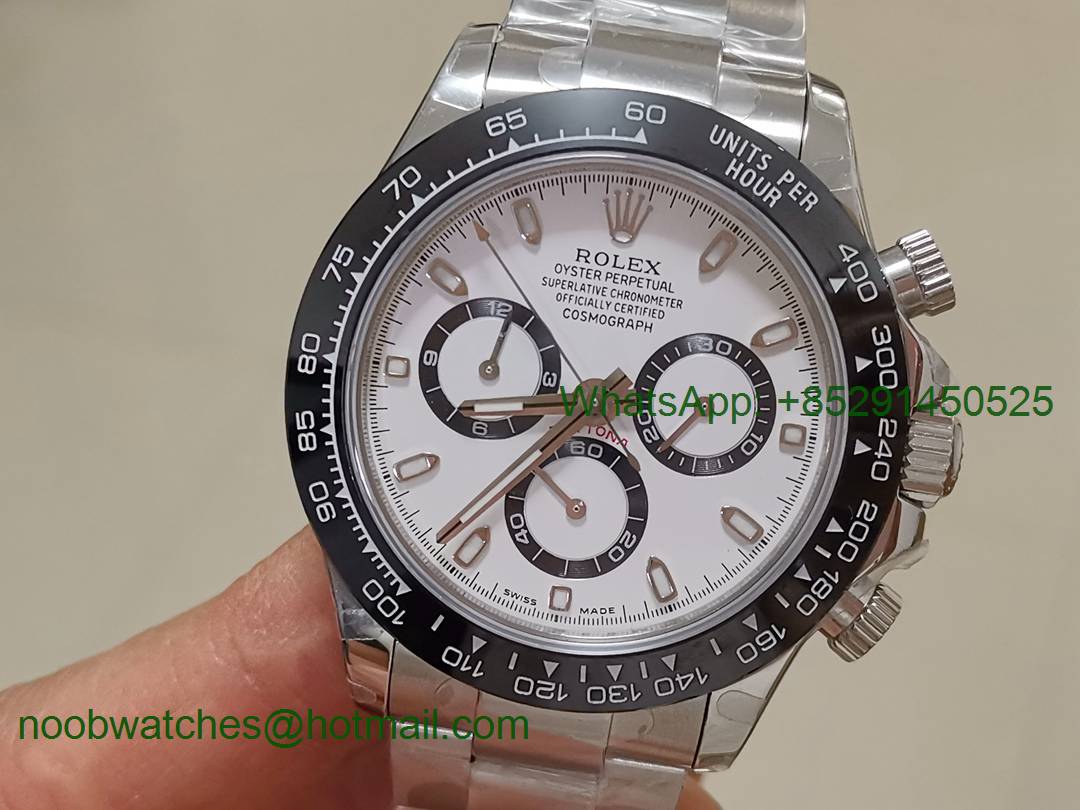 Replica Rolex Daytona Daytona 116500 BP Factory White Dial on SS Bracelet A7750