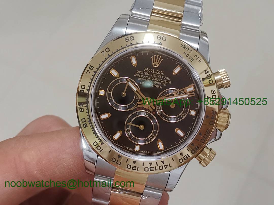 Replica Rolex Daytona 116523 2tone Steel/Yellow Gold Black Dial BP Factory 1:1 Best Version A7750