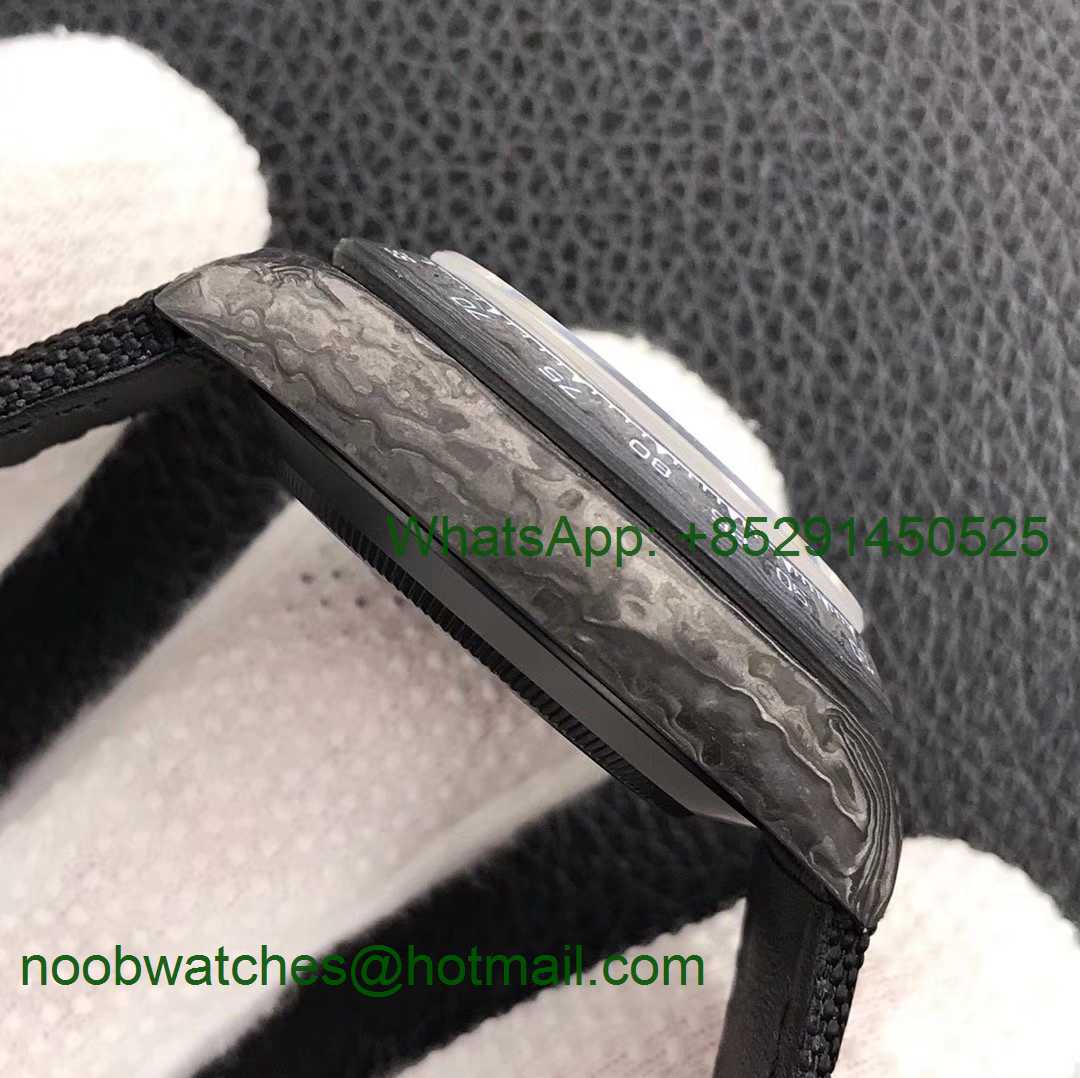 Replica Rolex Daytona DIW WWF Best Carbon Case and Bezel Black Dial on Black Nylon Strap A7750