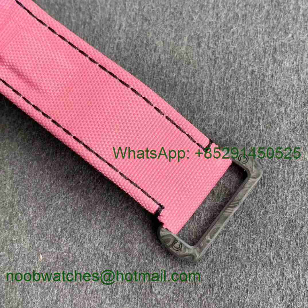 Replica Rolex Daytona WWF Best CRONUSART Carbon Case Black Dial Pink Nylon Strap A7750
