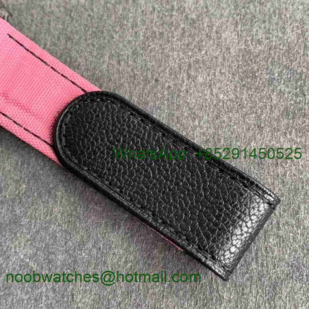 Replica Rolex Daytona WWF Best CRONUSART Carbon Case Colorful Dial Pink Nylon Strap A7750