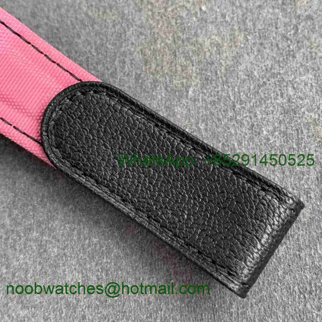 Replica Rolex Daytona WWF Best CRONUSART Carbon Case Pink Dial Pink Nylon Strap A7750