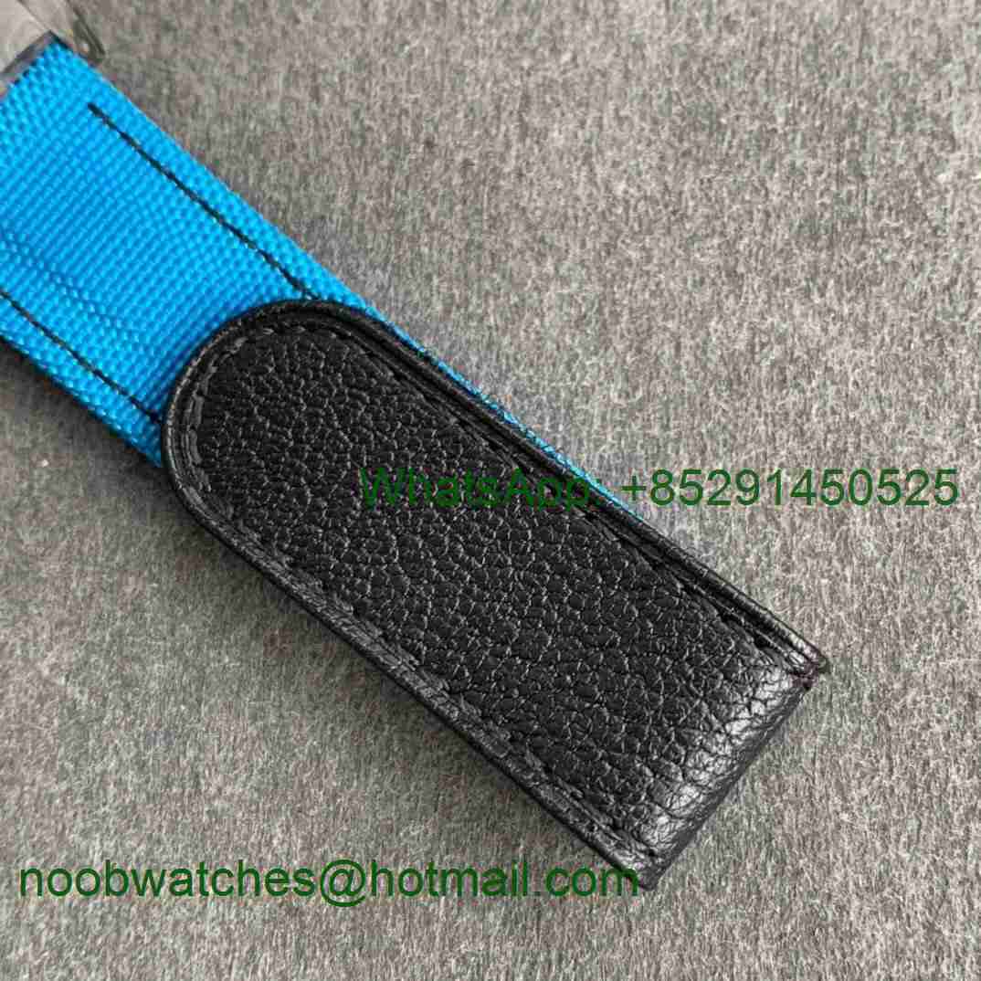 Replica Rolex Daytona WWF Best CRONUSART Carbon Case White Dial Blue Nylon Strap A7750