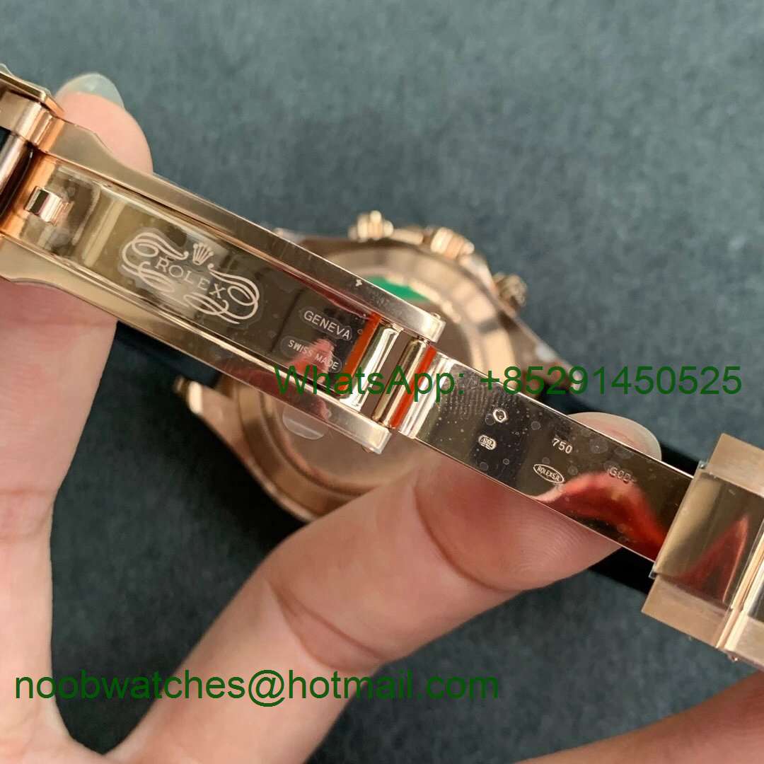 Replica Rolex Daytona 116515 Rose Gold ARF 1:1 Best Chocolate Dial Black Rubber A4130 Super Clone V2