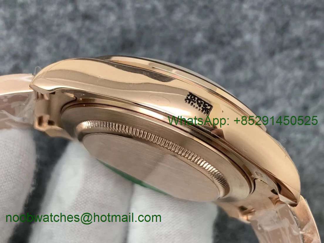 Replica ROLEX Daytona 116595RBOW Rose Gold Rainbow Crystal BLF Best Black Dial on RG Bracelet A4130